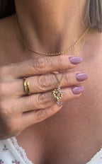 JESÚS | COLLAR DE CRUZ CORONADA EN ORO Y PLATA