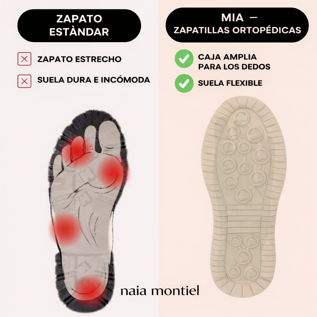 Mia | Zapatillas ortopédicas cómodas e indoloras