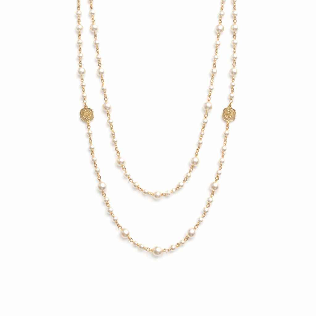 LARA | COLLAR ELEGANTE DE ORO CON PERLAS