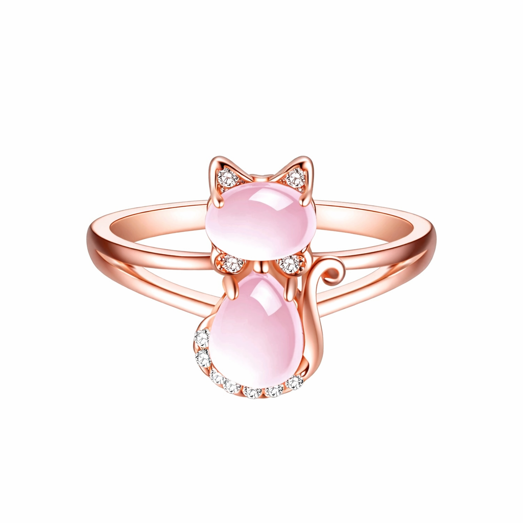 ANILLO DE GATO EN ORO ROSA