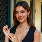 ALEJANDRA | COLLAR CON COLGANTE ROSA DORADO