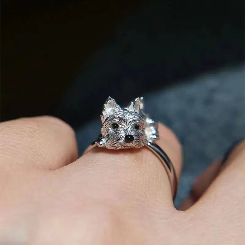 ANILLO AJUSTABLE TOBBY CON DISEÑO DE PERRO