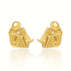 PENDIENTES HUG BICOLOR EN PLATA Y ORO